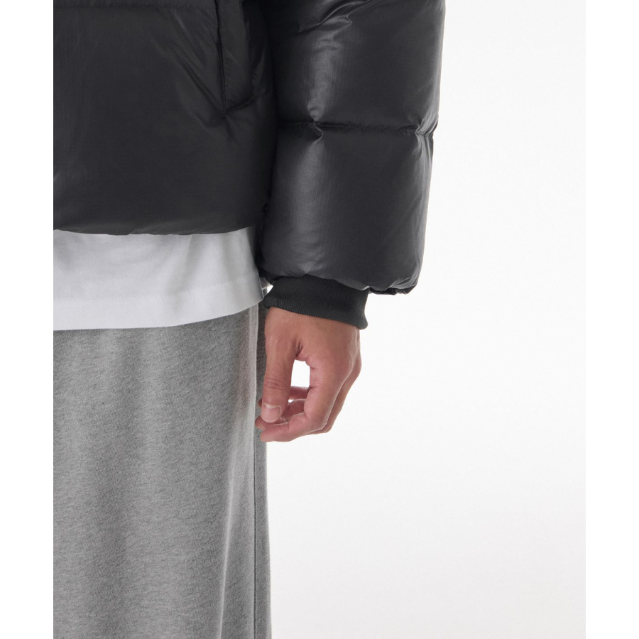 Musinsa Standard Glossed Ripstop Down Puffer Short Padding Jacket Dark Grey