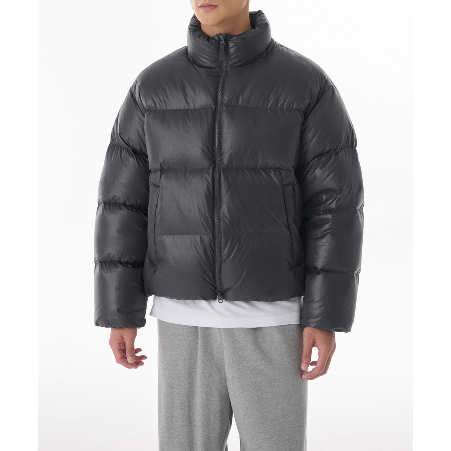 Musinsa Standard Glossed Ripstop Down Puffer Short Padding Jacket Dark Grey