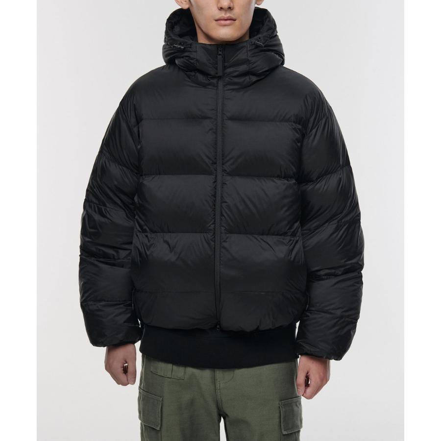 Musinsa Standard Ripstop Hooded Down Short Padding Jacket Black