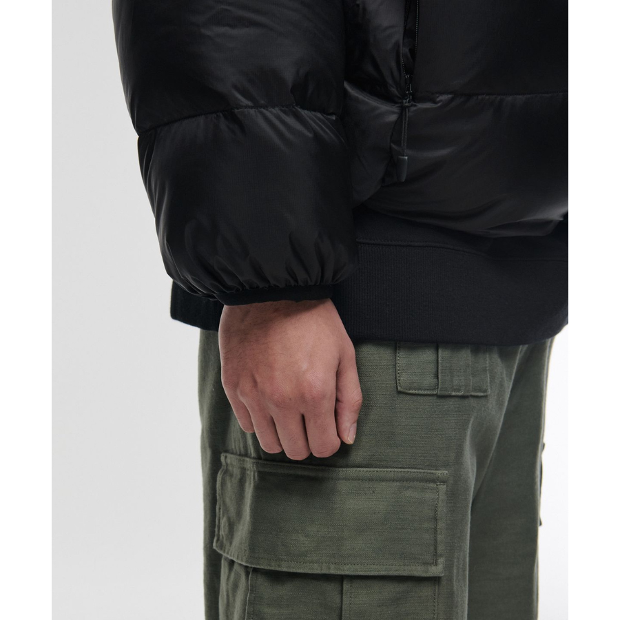 Musinsa Standard Ripstop Hooded Down Short Padding Jacket Black