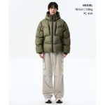 Musinsa Standard City Leisure Sheer Hooded Down Jacket Olive