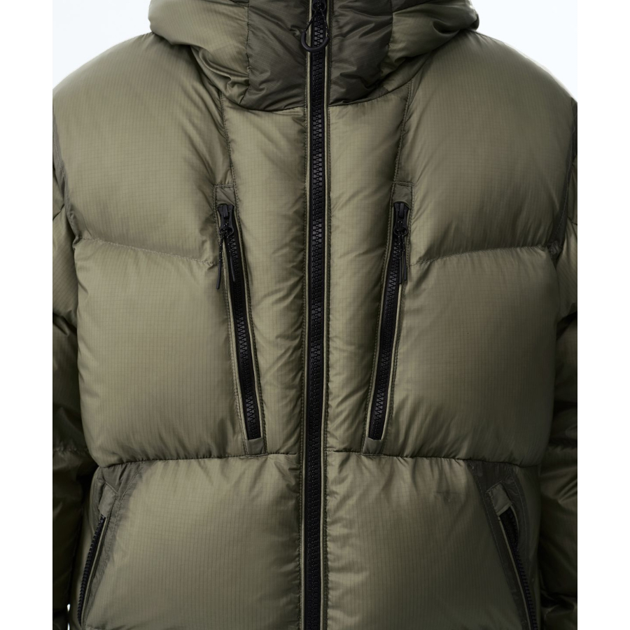 Musinsa Standard City Leisure Sheer Hooded Down Jacket Olive