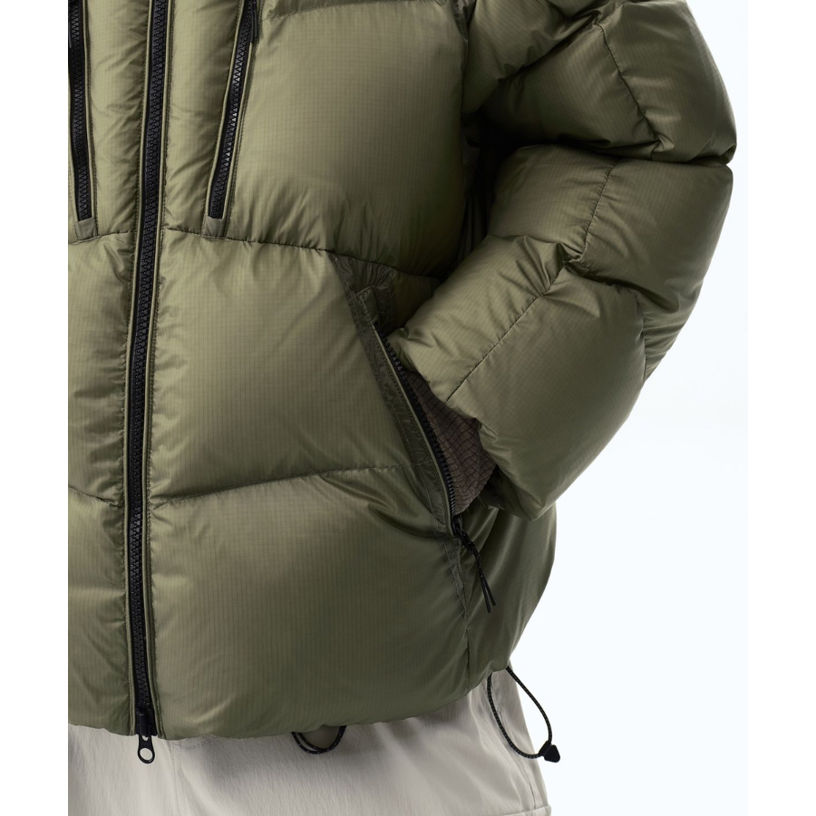 Musinsa Standard City Leisure Sheer Hooded Down Jacket Olive