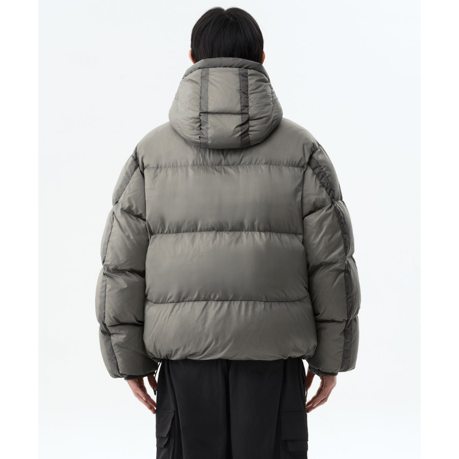 Musinsa Standard City Leisure Sheer Hooded Down Jacket Warm Grey