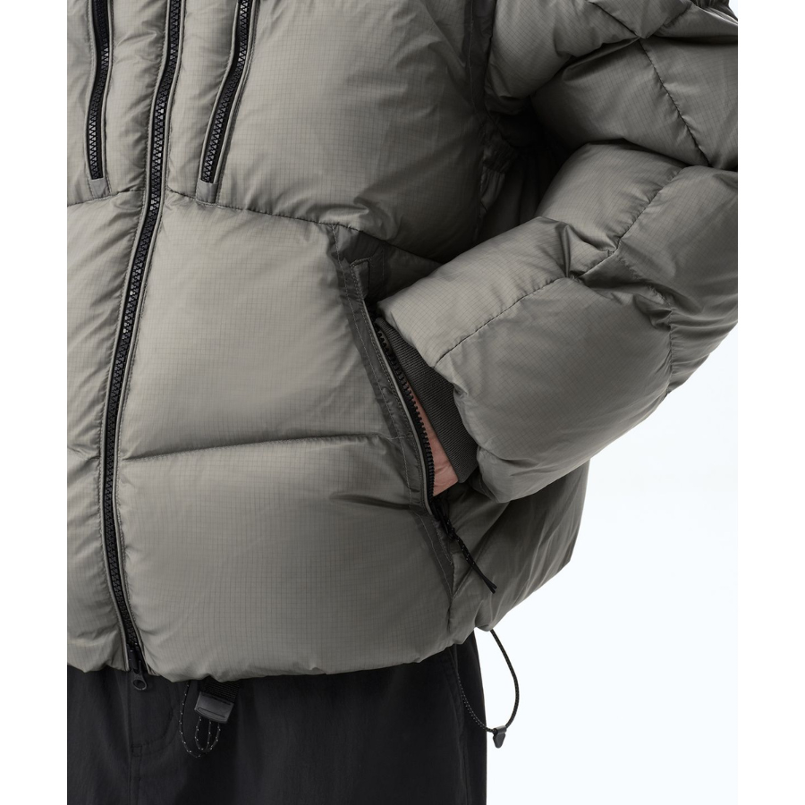 Musinsa Standard City Leisure Sheer Hooded Down Jacket Warm Grey