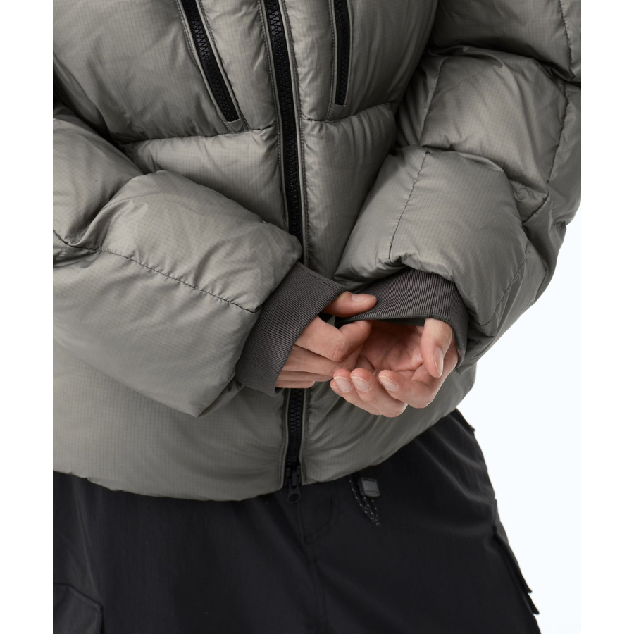 Musinsa Standard City Leisure Sheer Hooded Down Jacket Warm Grey