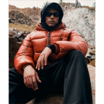 Musinsa Standard City Leisure Sheer Ripstop Hooded Down Short Padding Jacket Orange