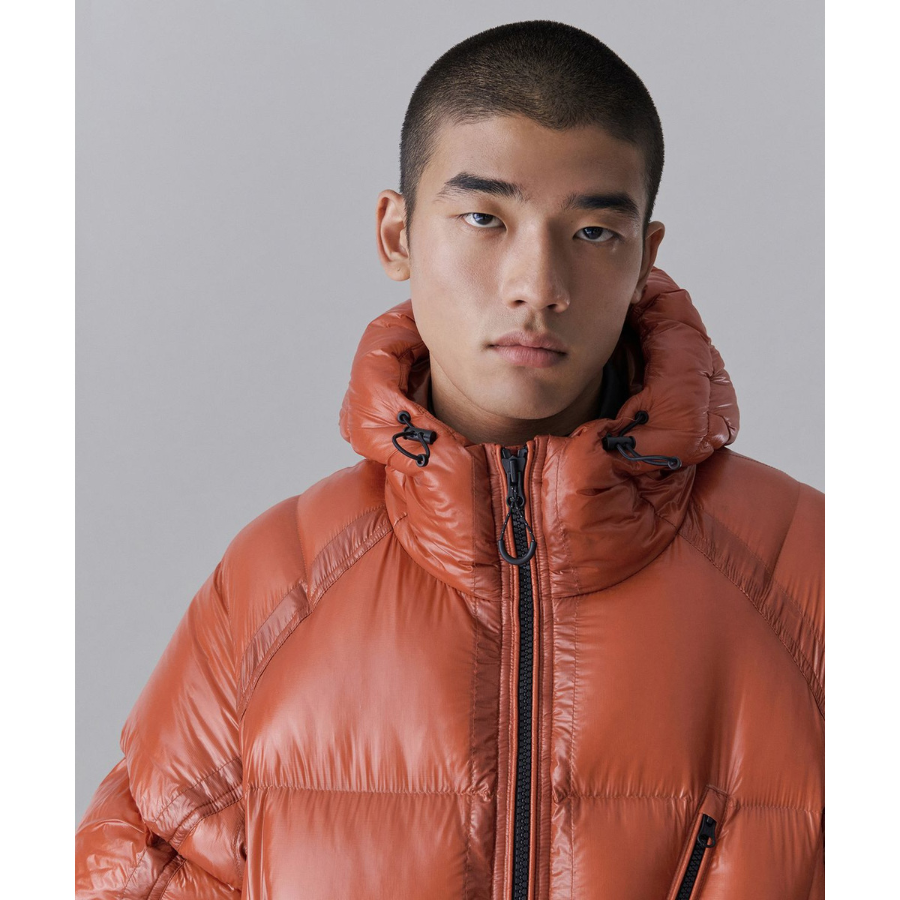 Musinsa Standard City Leisure Sheer Ripstop Hooded Down Short Padding Jacket Orange