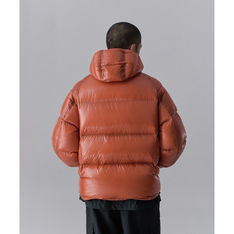 Musinsa Standard City Leisure Sheer Ripstop Hooded Down Short Padding Jacket Orange