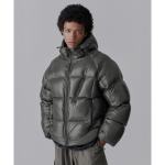 Musinsa Standard City Leisure Sheer Ripstop Hooded Down Short Padding Jacket Grey