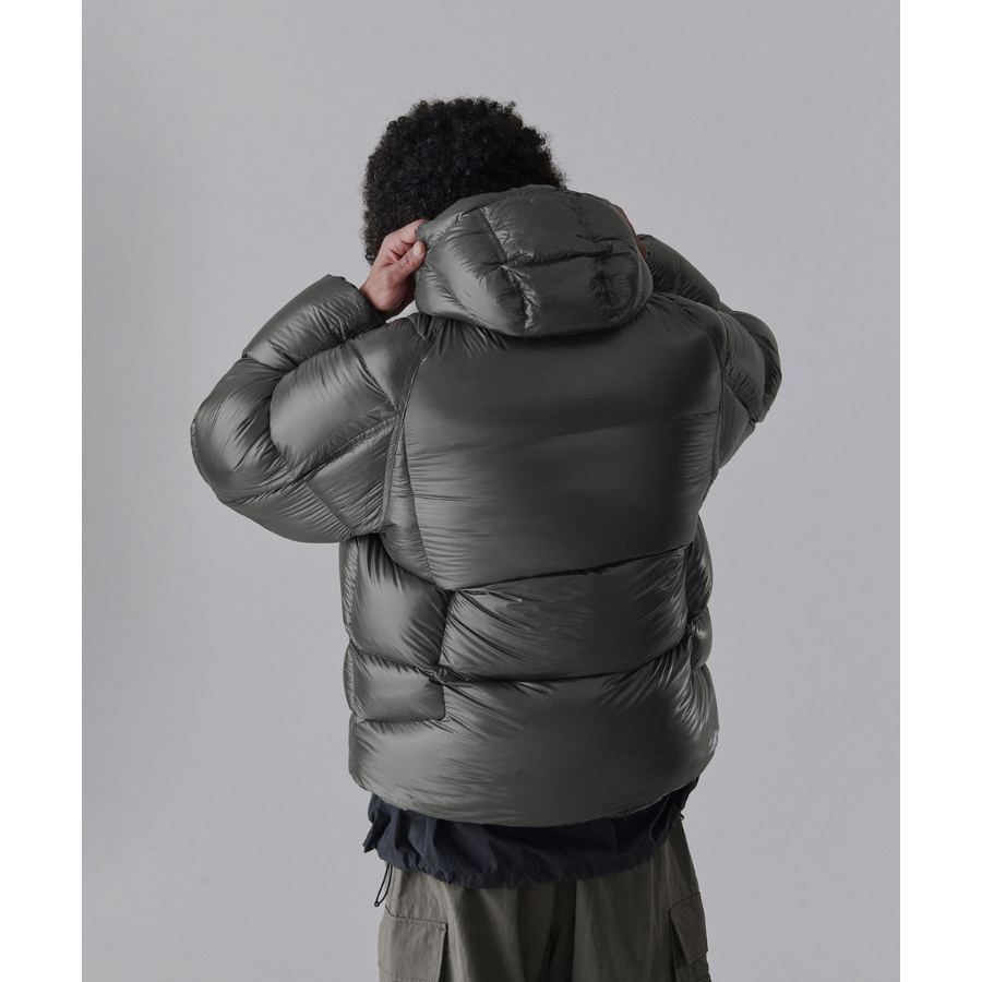Musinsa Standard City Leisure Sheer Ripstop Hooded Down Short Padding Jacket Grey