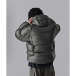 Musinsa Standard City Leisure Sheer Ripstop Hooded Down Short Padding Jacket Grey