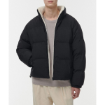 Musinsa Standard Daily Puffer Reversible Fleece Short Padding Jacket Black Cream