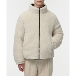 Musinsa Standard Daily Puffer Reversible Fleece Short Padding Jacket Black Cream