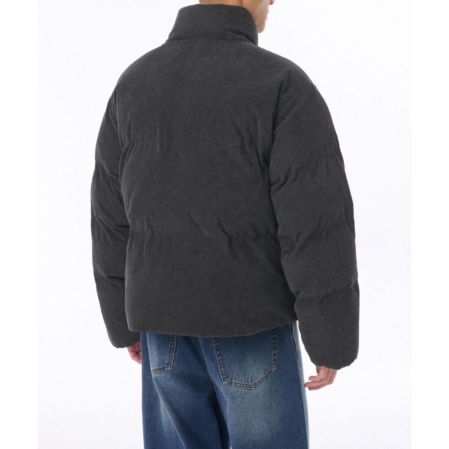 Musinsa Standard Daily Puffer Corduroy Short Padding Jacket Dark Grey