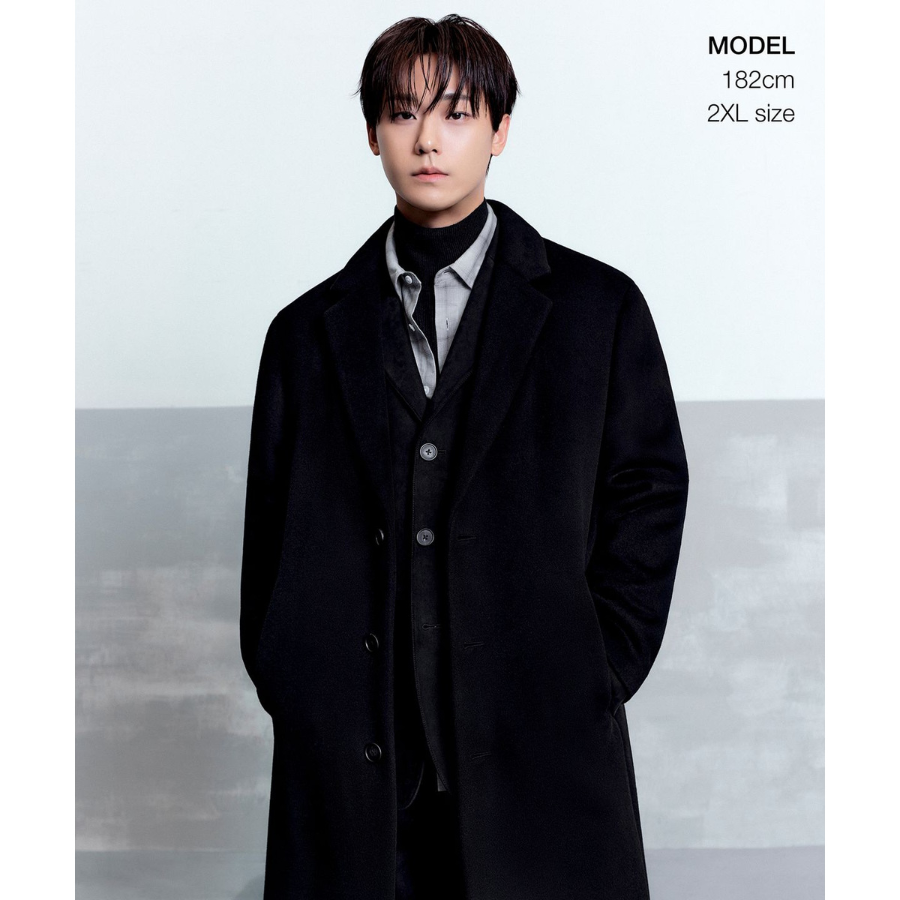 Musinsa Standard Cashmere Blend Oversize Single Coat Black