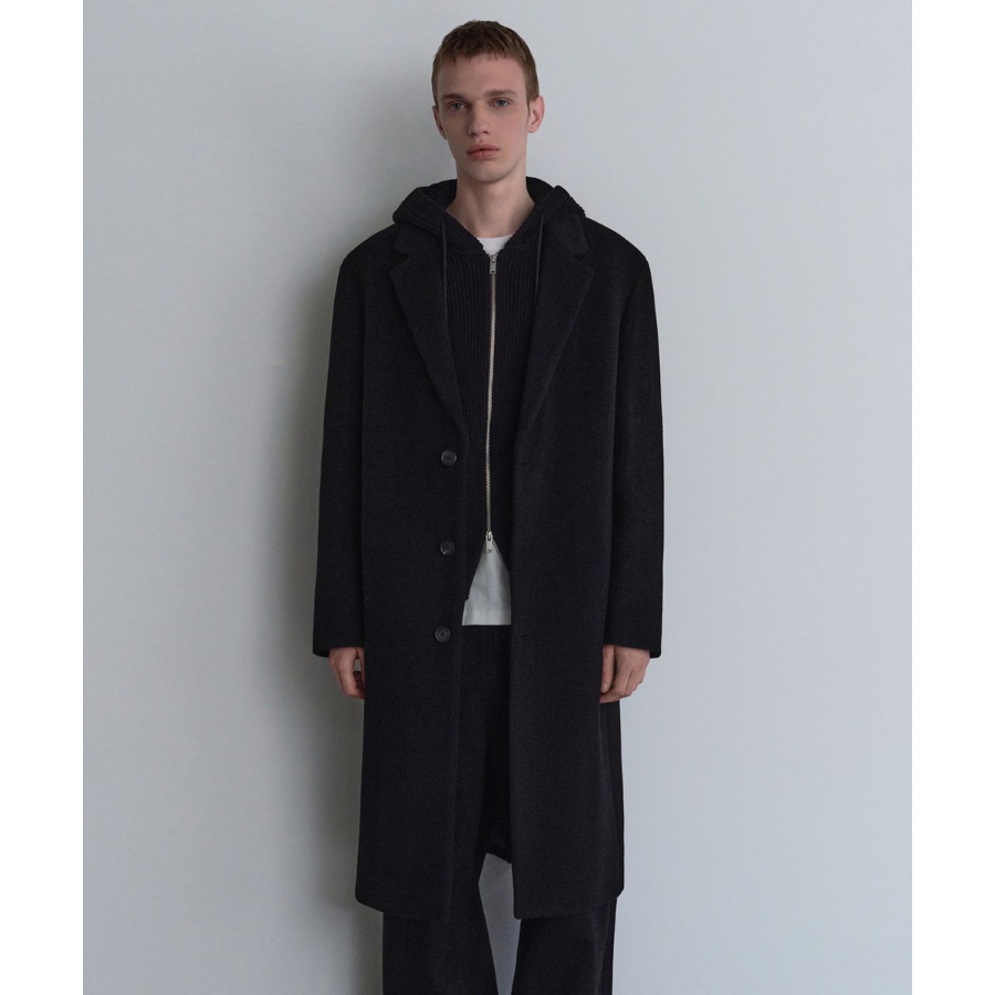 Musinsa Standard Cashmere Blend Oversize Single Coat Black
