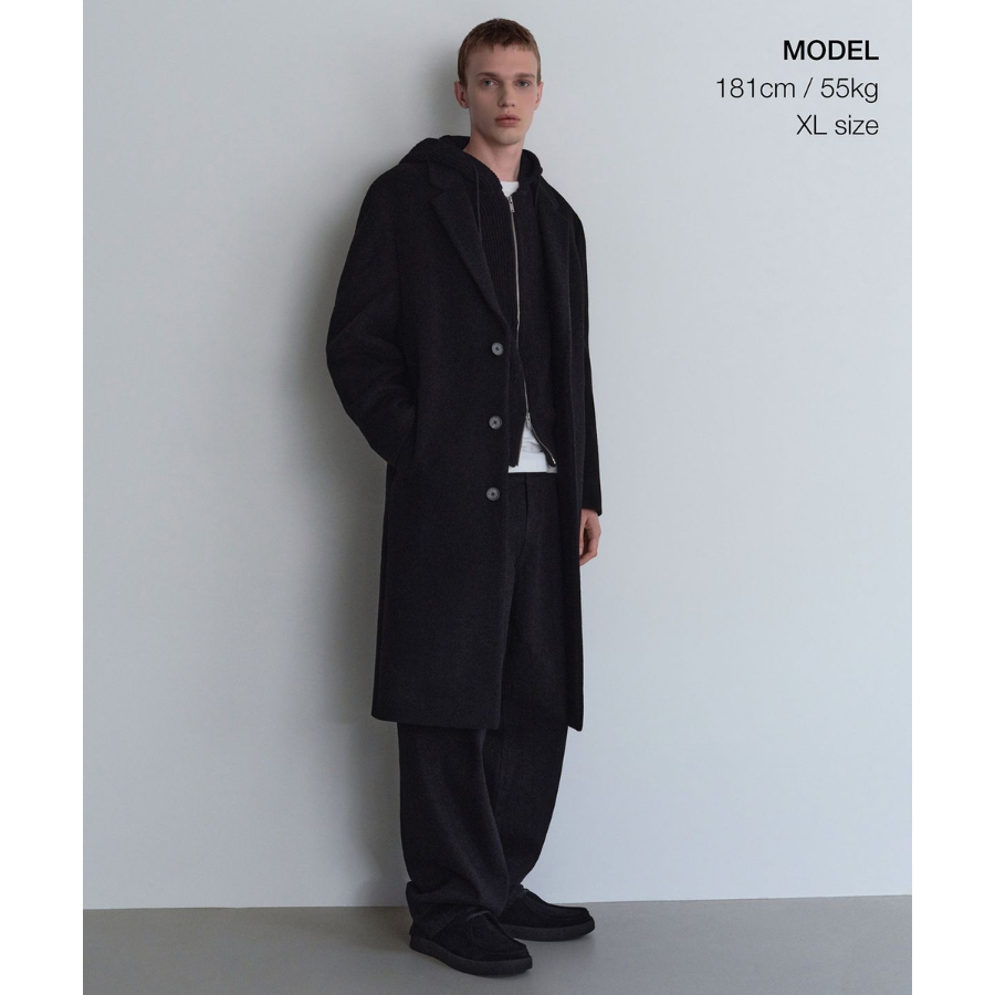 Musinsa Standard Cashmere Blend Oversize Single Coat Black