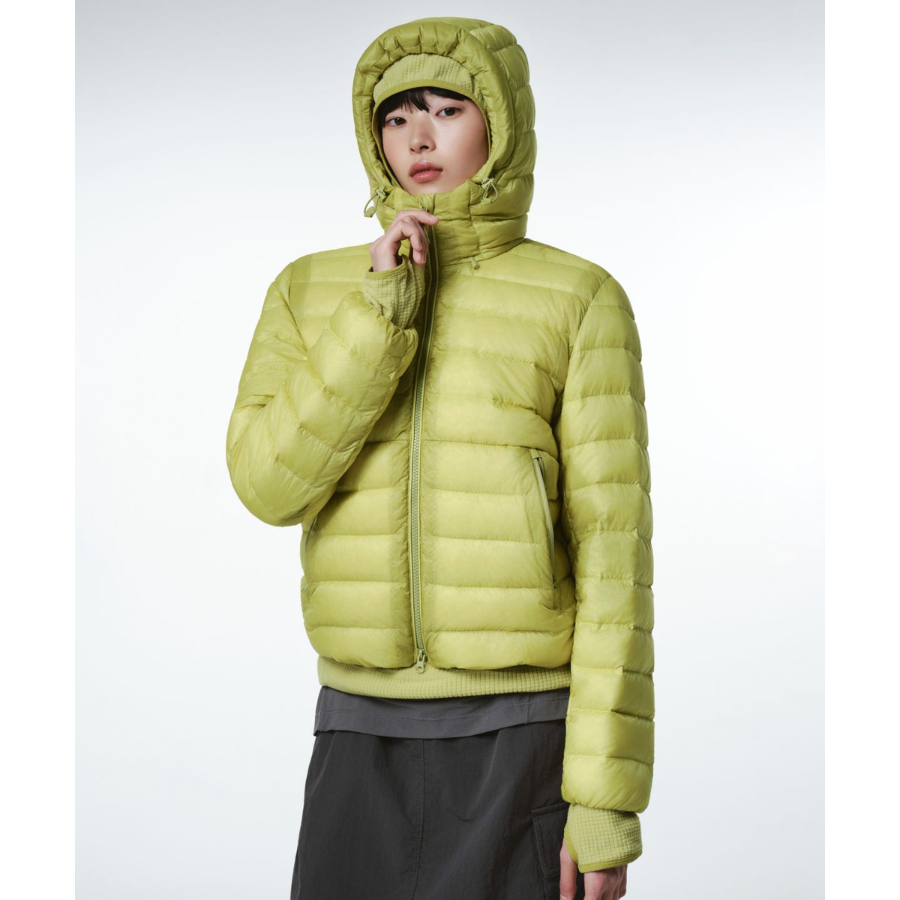 (W) Musinsa Standard City Leisure Sheer Hooded Light Down Jacket Yellow Green