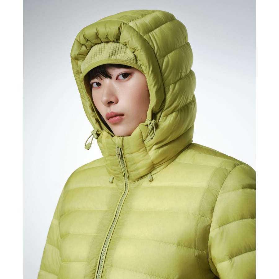 (W) Musinsa Standard City Leisure Sheer Hooded Light Down Jacket Yellow Green