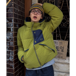 Nontype Check Hoodie Down Jacket Green