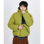Nontype Check Hoodie Down Jacket Green