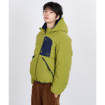 Nontype Check Hoodie Down Jacket Green