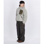 Nontype Check Hoodie Down Jacket Grey