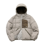 Nontype Check Hoodie Down Jacket Grey