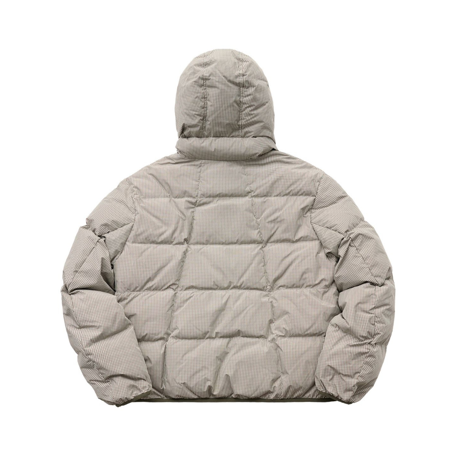 Nontype Check Hoodie Down Jacket Grey