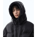 Musinsa Standard City Leisure Sheer Hooded Down Jacket Black