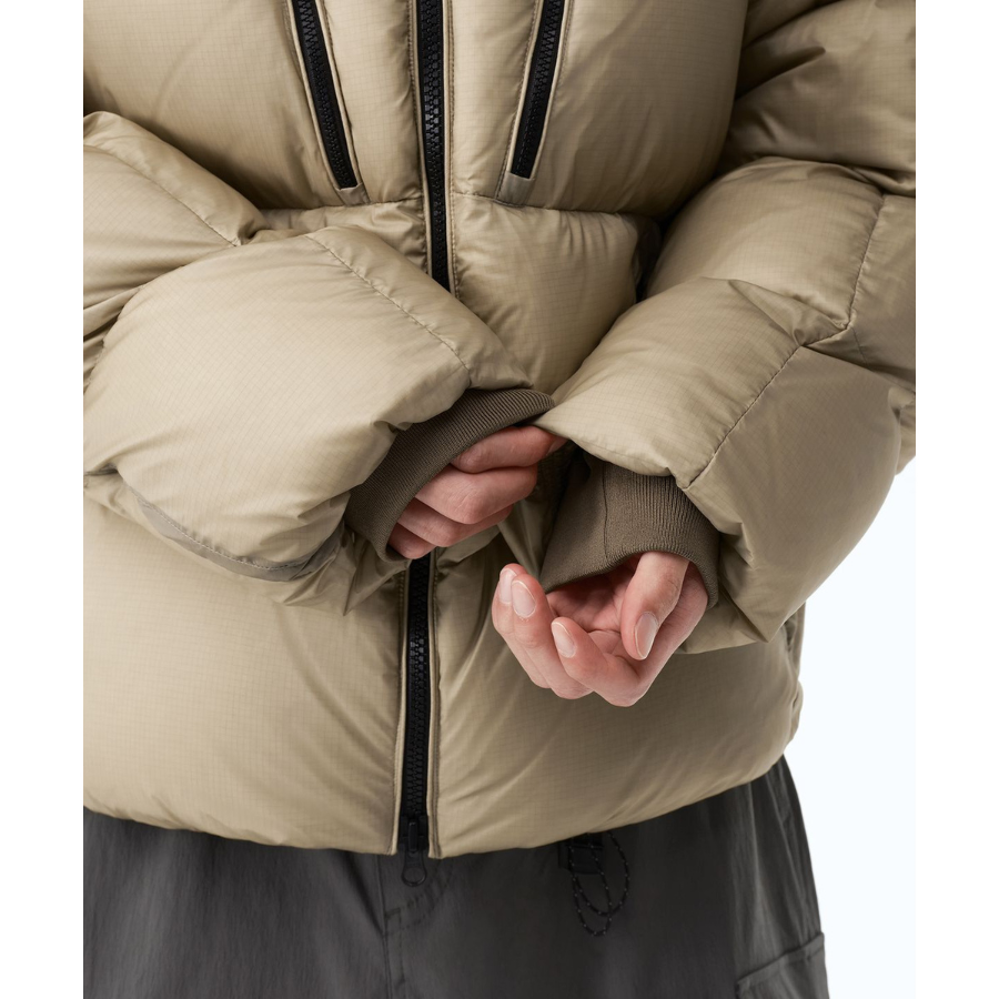 Musinsa Standard City Leisure Sheer Hooded Down Jacket Dusty Beige