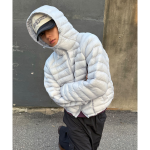 Leathery Sheer Lightweight Puffer Jacket