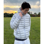 Leathery Sheer Lightweight Puffer Jacket
