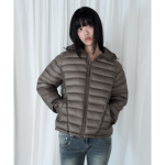 Leathery Sheer Lightweight Puffer Jacket