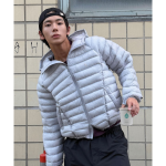 Leathery Sheer Lightweight Puffer Jacket