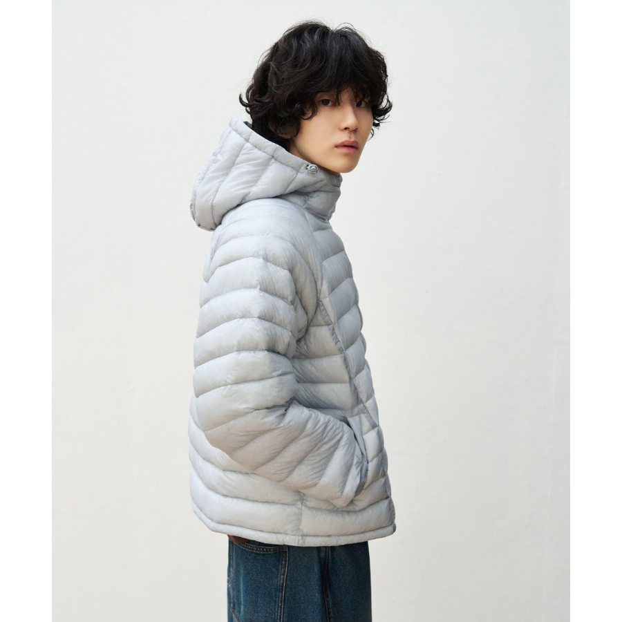 Leathery Sheer Lightweight Puffer Jacket