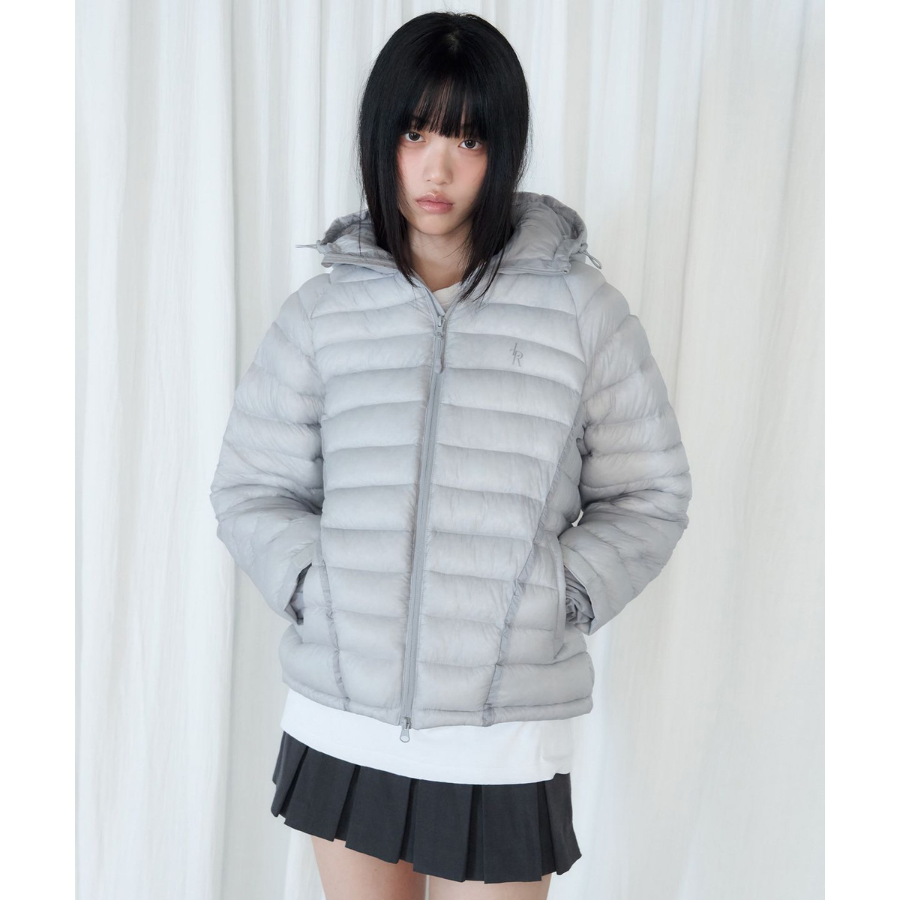 Leathery Sheer Lightweight Puffer Jacket