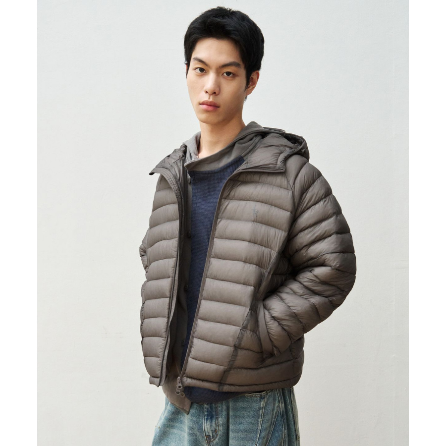 Leathery Sheer Lightweight Puffer Jacket