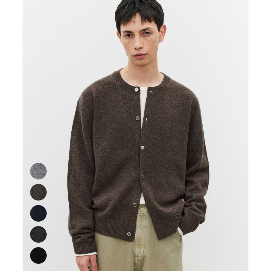 Suare Fine Merino Wool 100 Round Cardigan