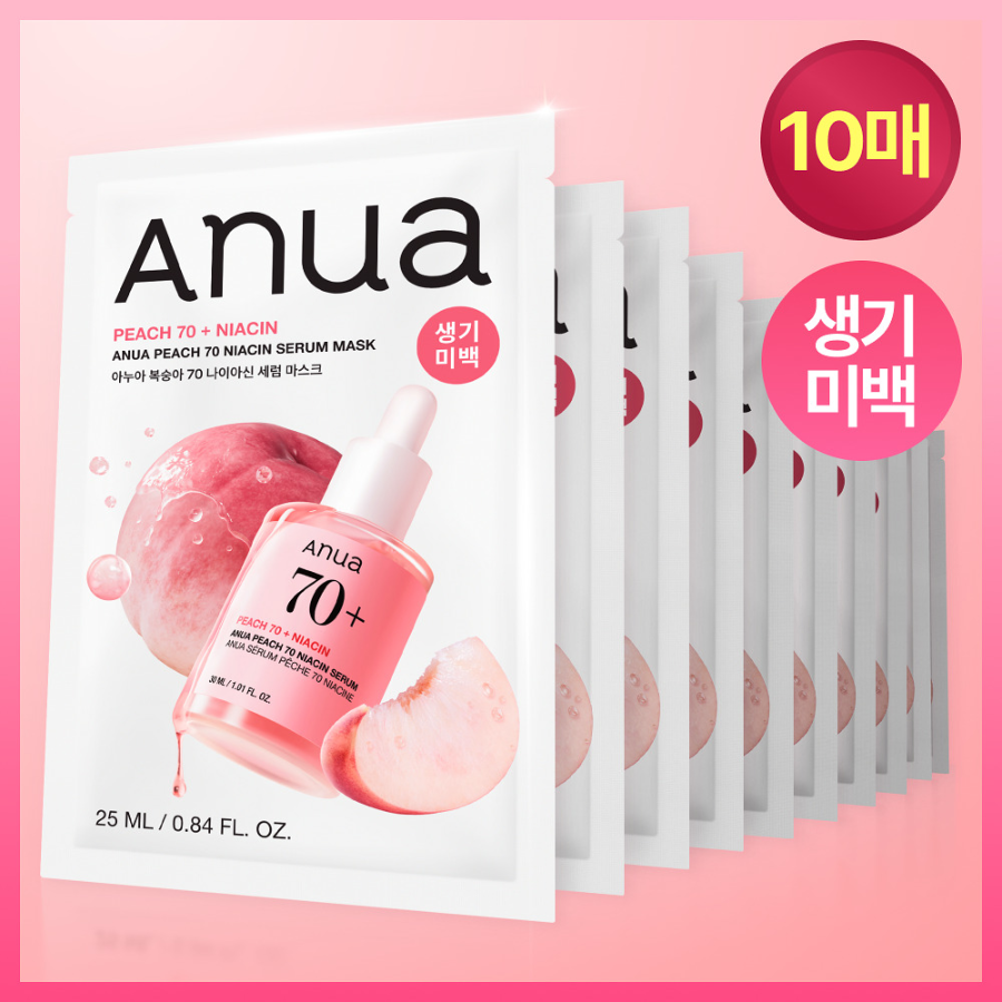 Anua Маски Daily Care Sanrio 10 + 1 шт., набор с заколкой, Heartleaf + заколка Pochacco